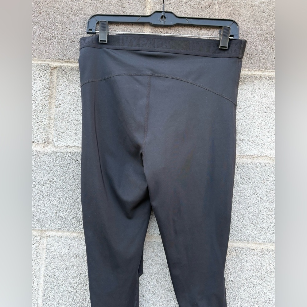 Ivy Park Size XL High Rise Black Slash Leggings Full Length Athletic Edgy Goth - Picture 10 of 15